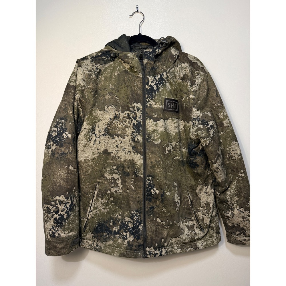 SHE Outdoor Insulated Hunting Jacket XL TrueTimber Strata Camo Softshell Hooded